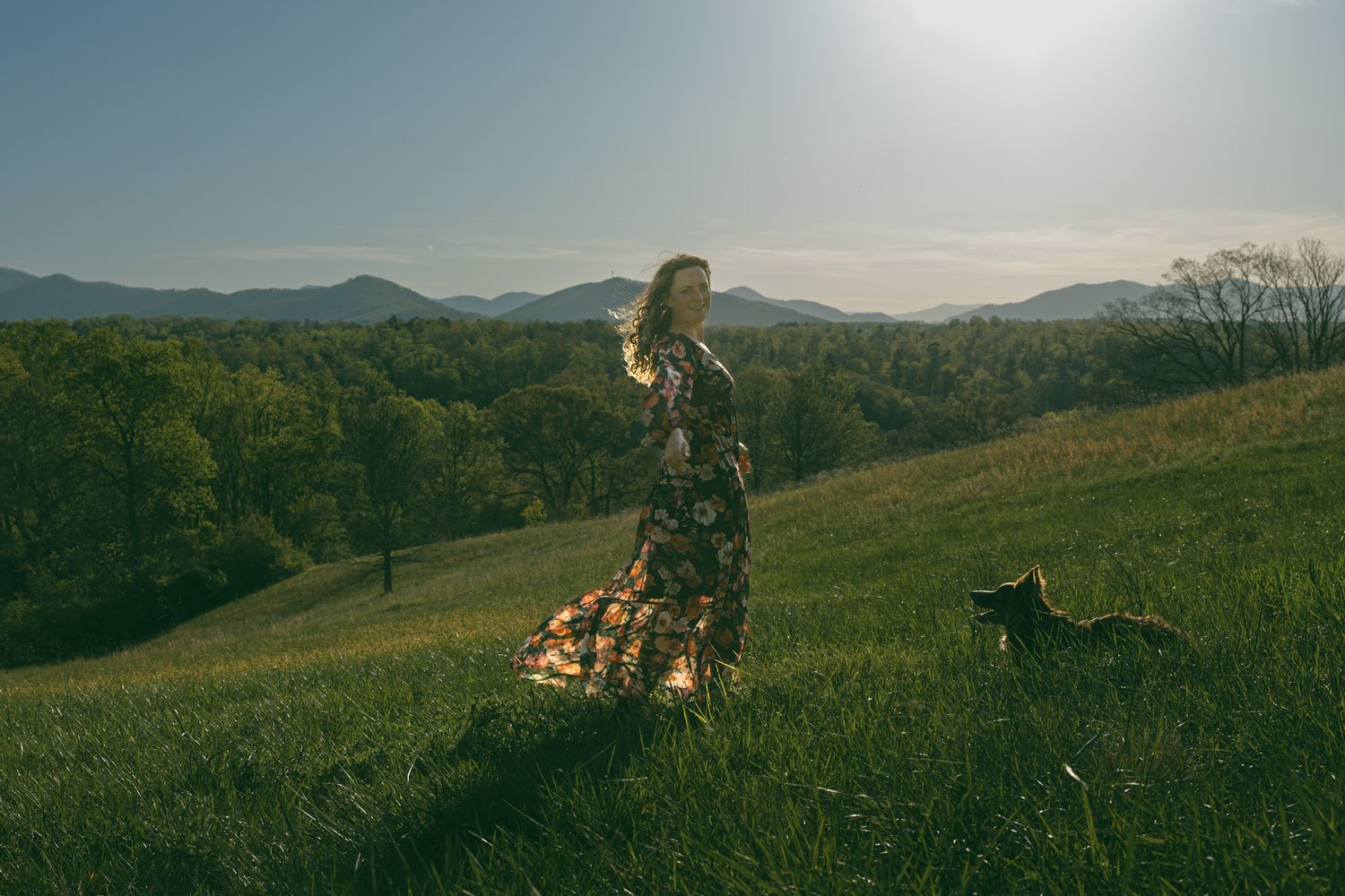Asheville small business entrepreneur posing outdoors during a personal branding photography session