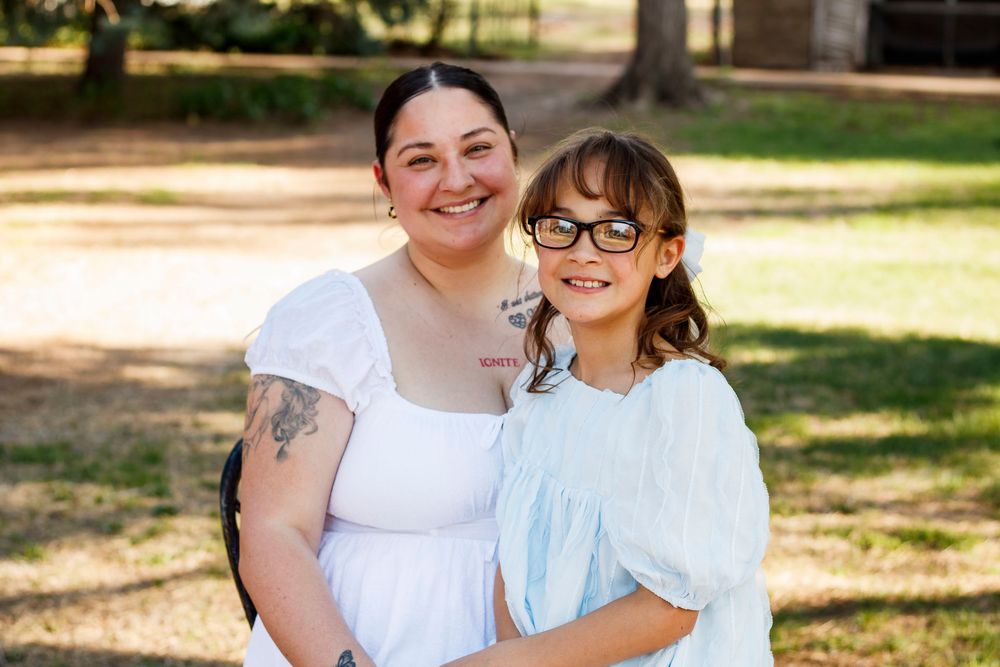 A mother and daughter during a mommy & me photo session in Amarillo, Texas