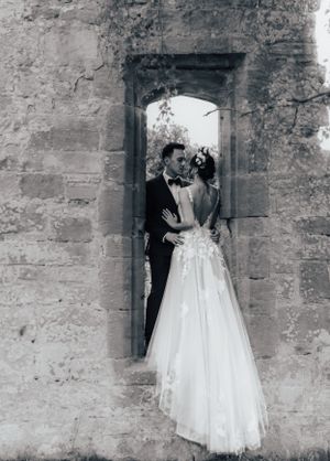 non-traditional wedding photographer in the Lake District - bride and groom dress shot