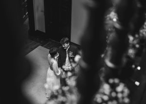 non-traditional wedding photographer in the Lake District - bride and groom first look