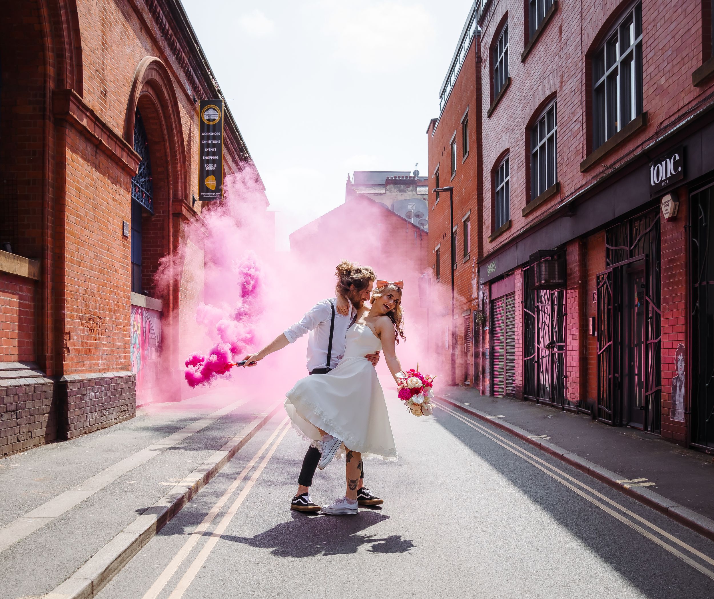 non-traditional wedding photographer  - colourful portrait