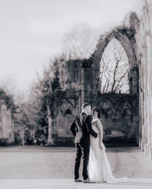 non-traditional wedding photographer in the Lake District - castle ruins