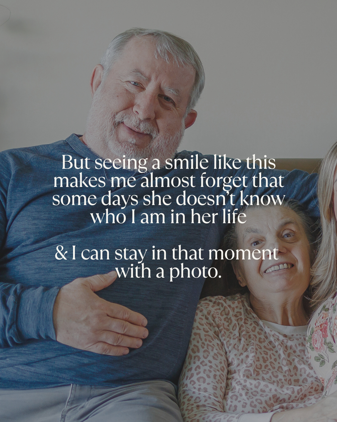 Elderly couple sharing tender moments together in a series of heartwarming photographs at home.
