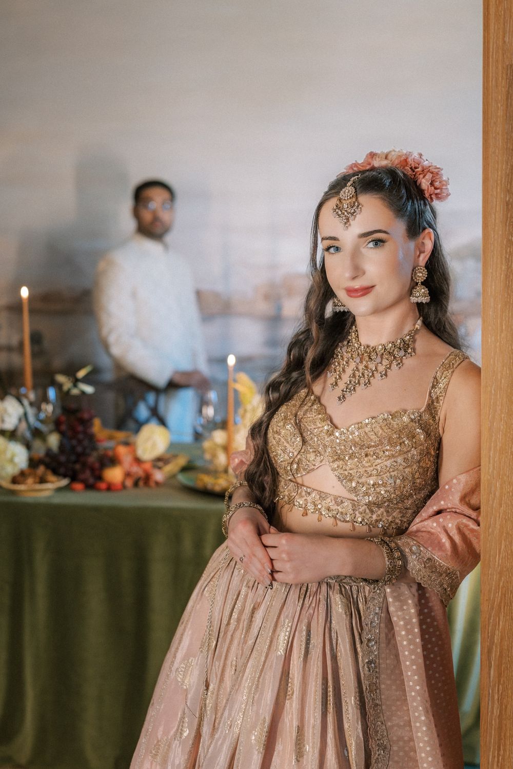 South Asian wedding inspiration Portugal couple portrait