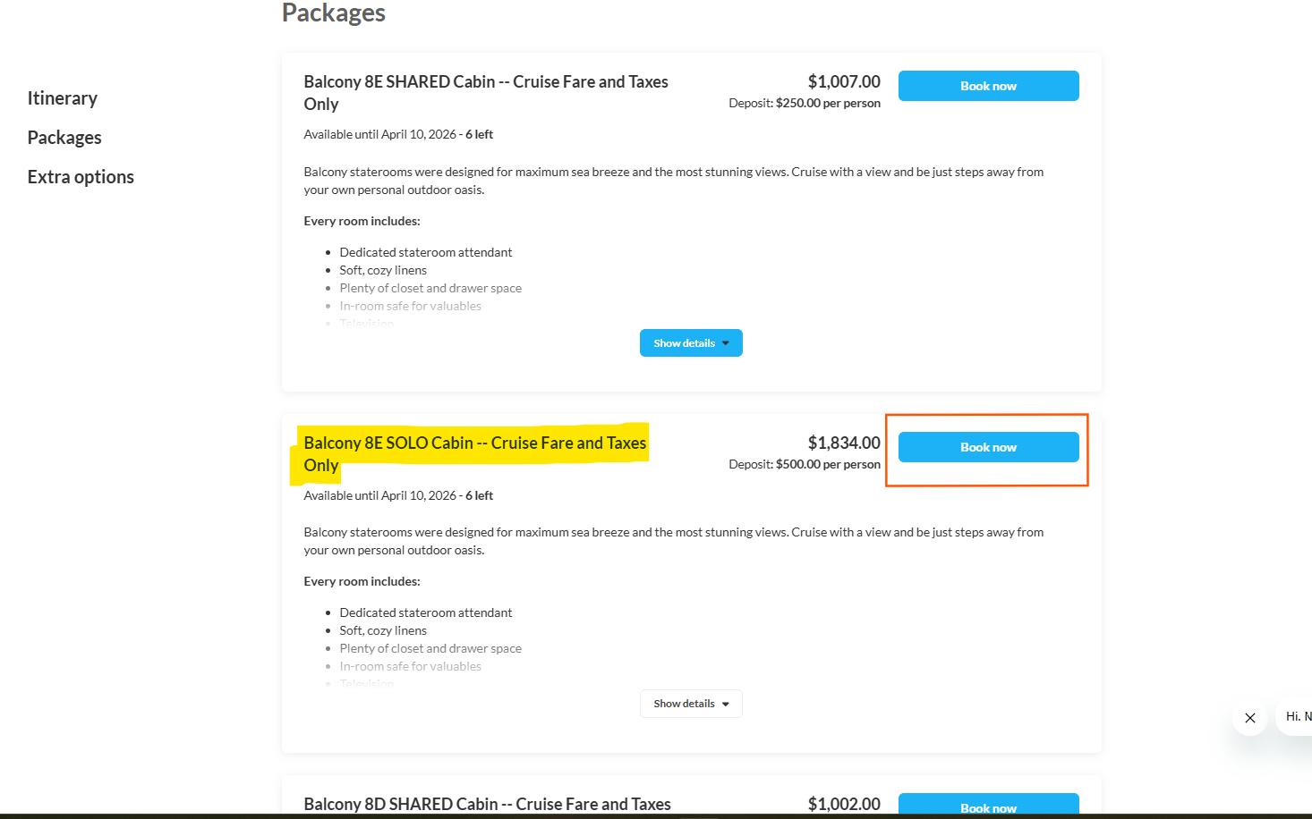 Multiple software package pricing tiers displayed in a horizontal layout showing subscription options and features.