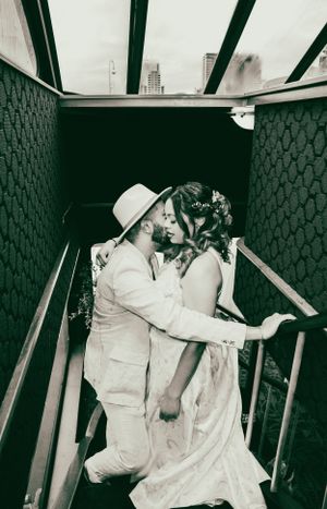A romantic black and white photo session capturing intimate moments between a couple.