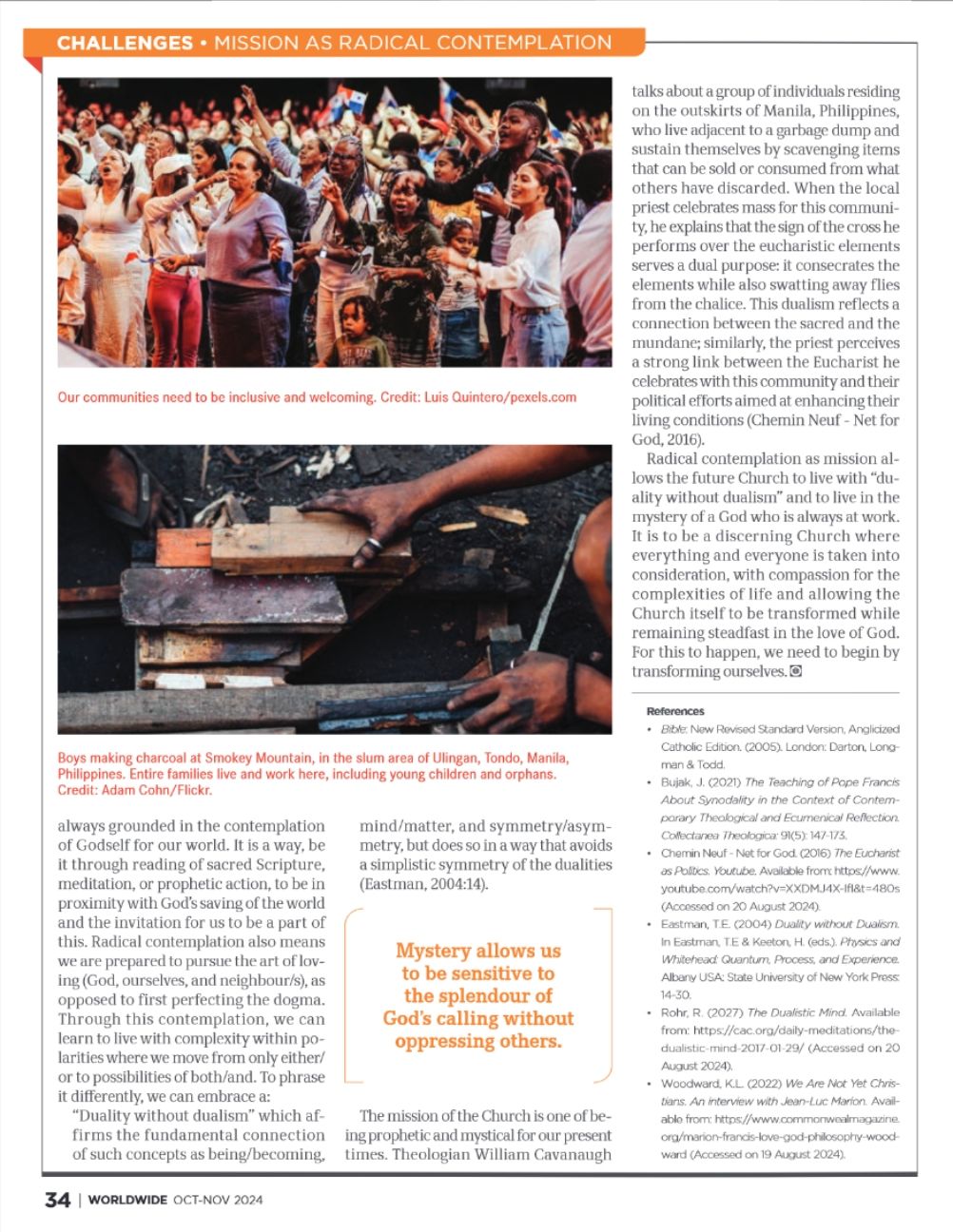 Photo of charcoal maker's hands, Worldwide Magazine