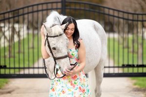 girl with grey horse
