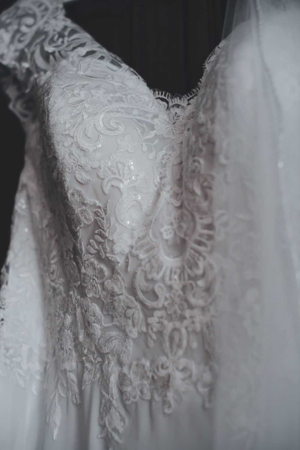 Robe de la mariée en noir et blanc