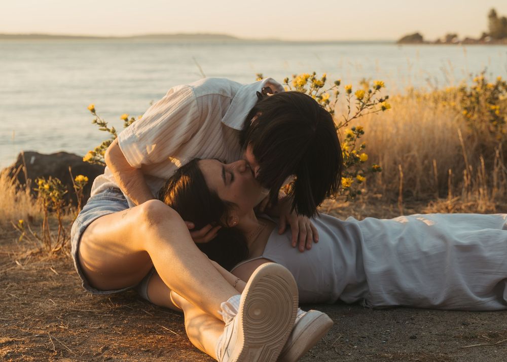 Seattle sunset proposal, Golden Gardens, Seattle, queer couple,  engagement photography, lgbtq photography, proposal photography