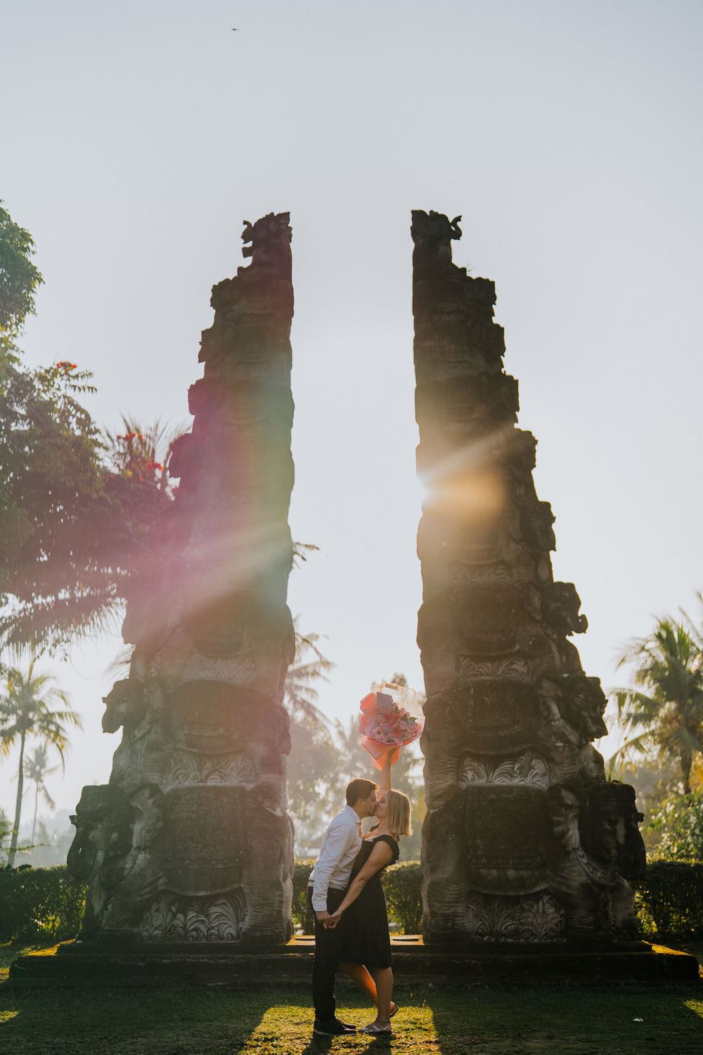 Romantic proposal photography session at Tanah Gajah Ubud