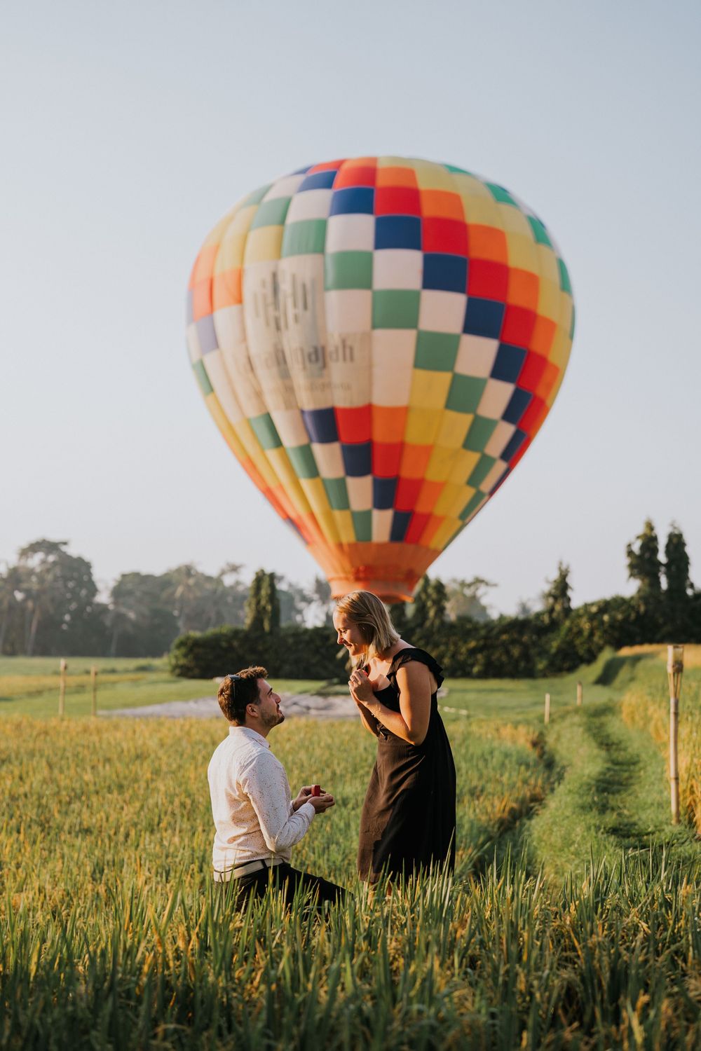 Romantic proposal photography session at Tanah Gajah Ubud