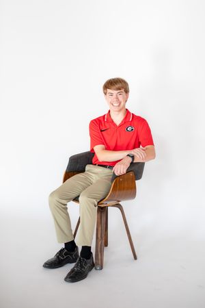 Senior photo of teen at Montgomery studio in Cincinnati with professional styling and polished portrait for high-end clientele