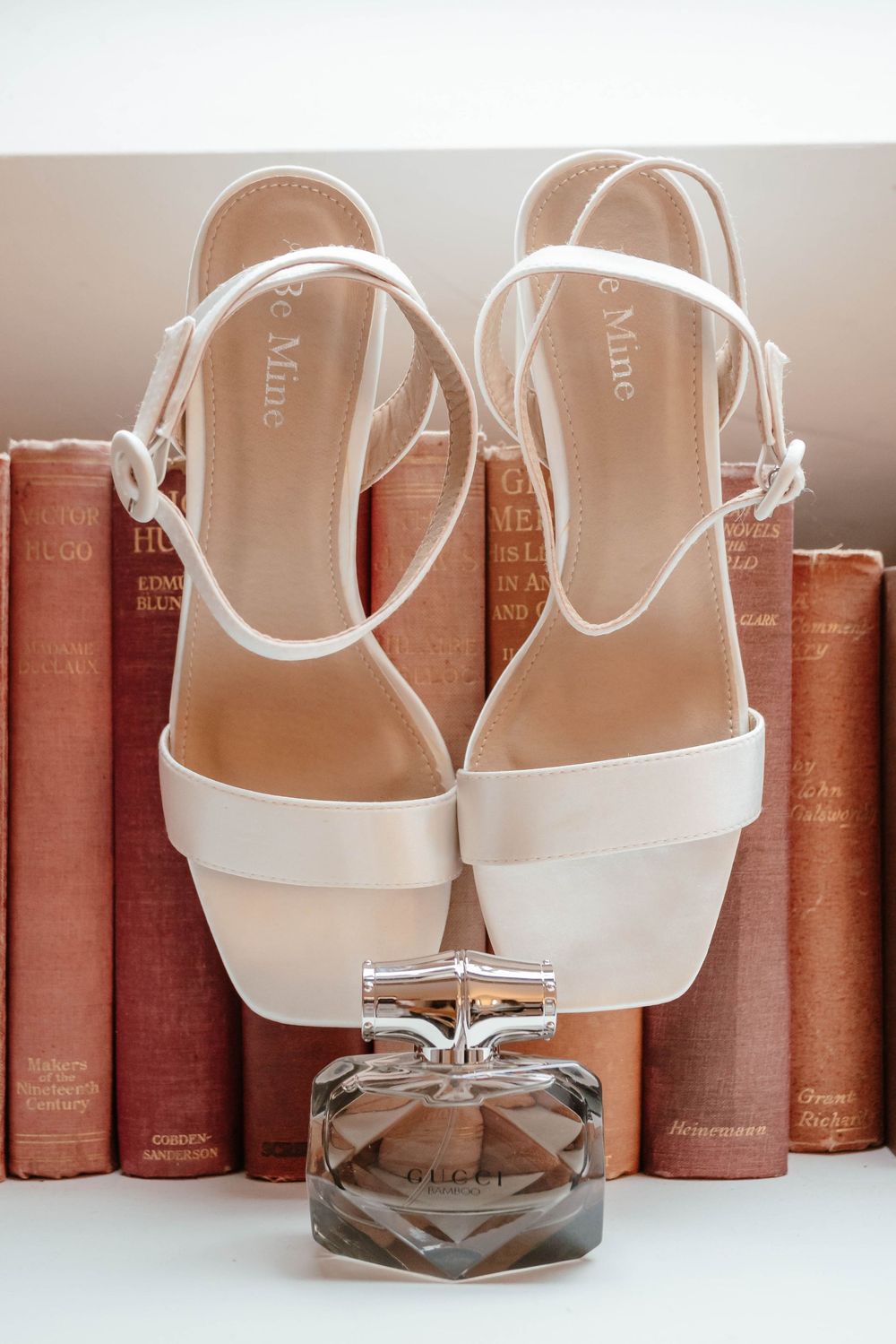 Owlpen Manor wedding photographer Zara Davis Photography Cotswolds Gloucestershire bridal shoes and perfume