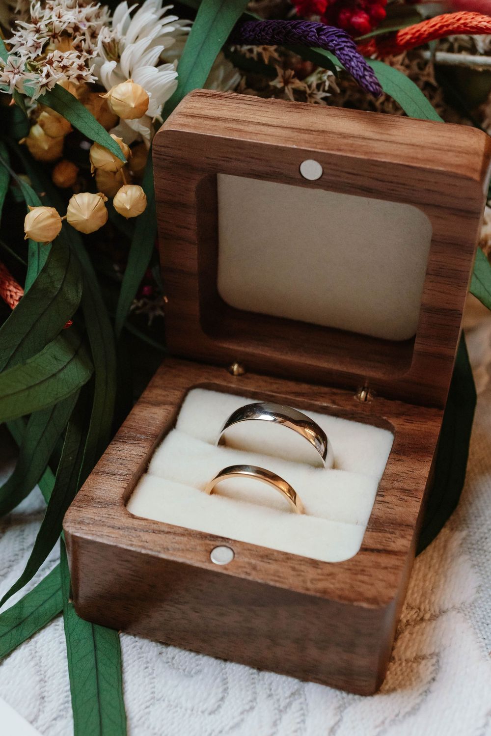 Owlpen Manor wedding photographer Zara Davis Photography Cotswolds Gloucestershire rings and bouquet