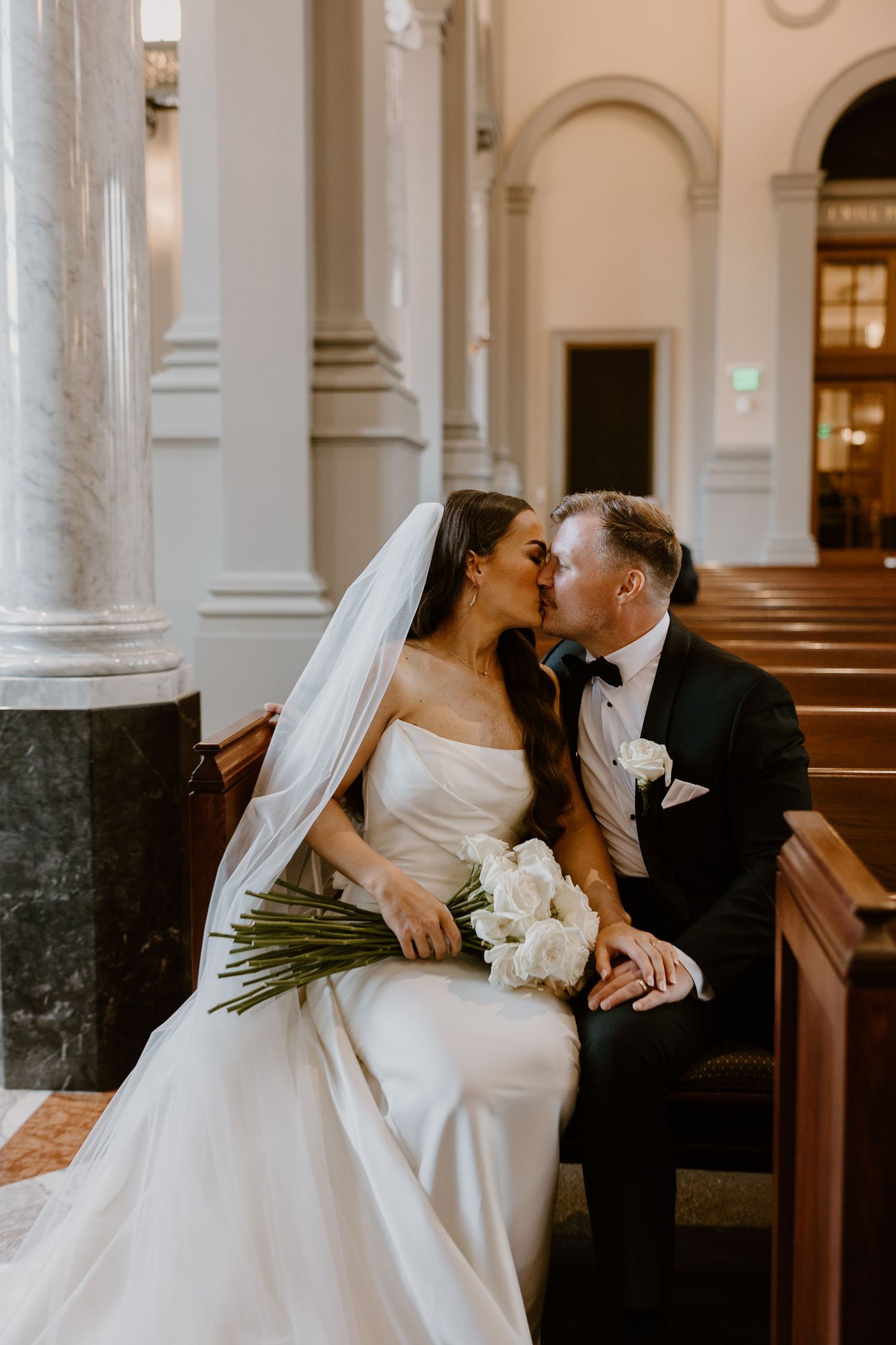 Bride and groom portraits inside Sacred Heart Cathedral, Knoxville wedding photographer Allie Krauser Digitals