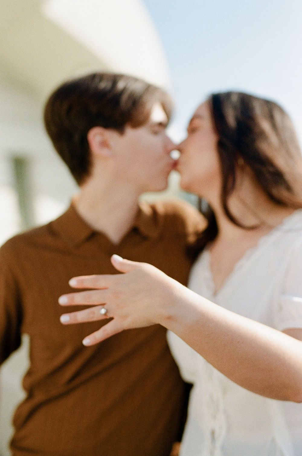 Chill, documentary-style engagement session at Griffith Observatory