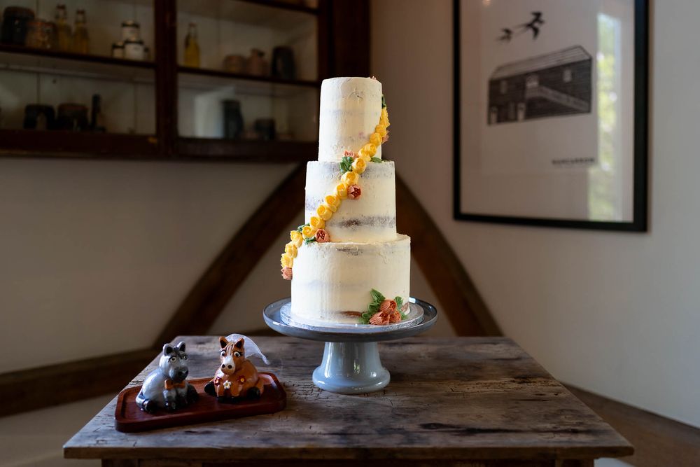 A beautiful Wedding cake at Nancarrow Farm