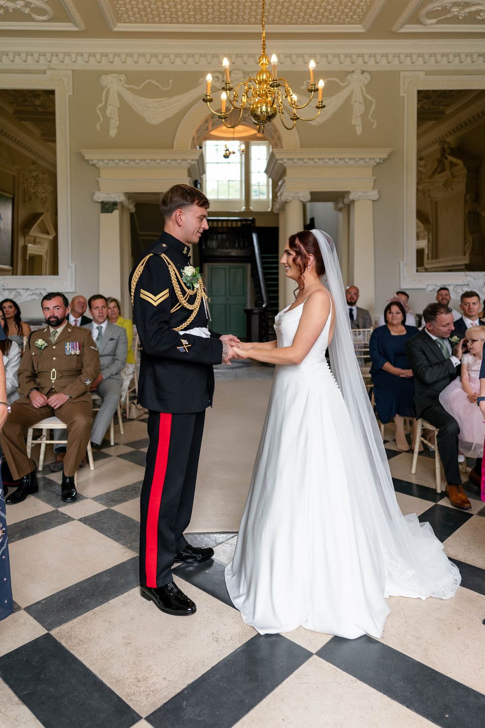 Bride and Groom during ceremony at Crowcombe Court Wedding.
