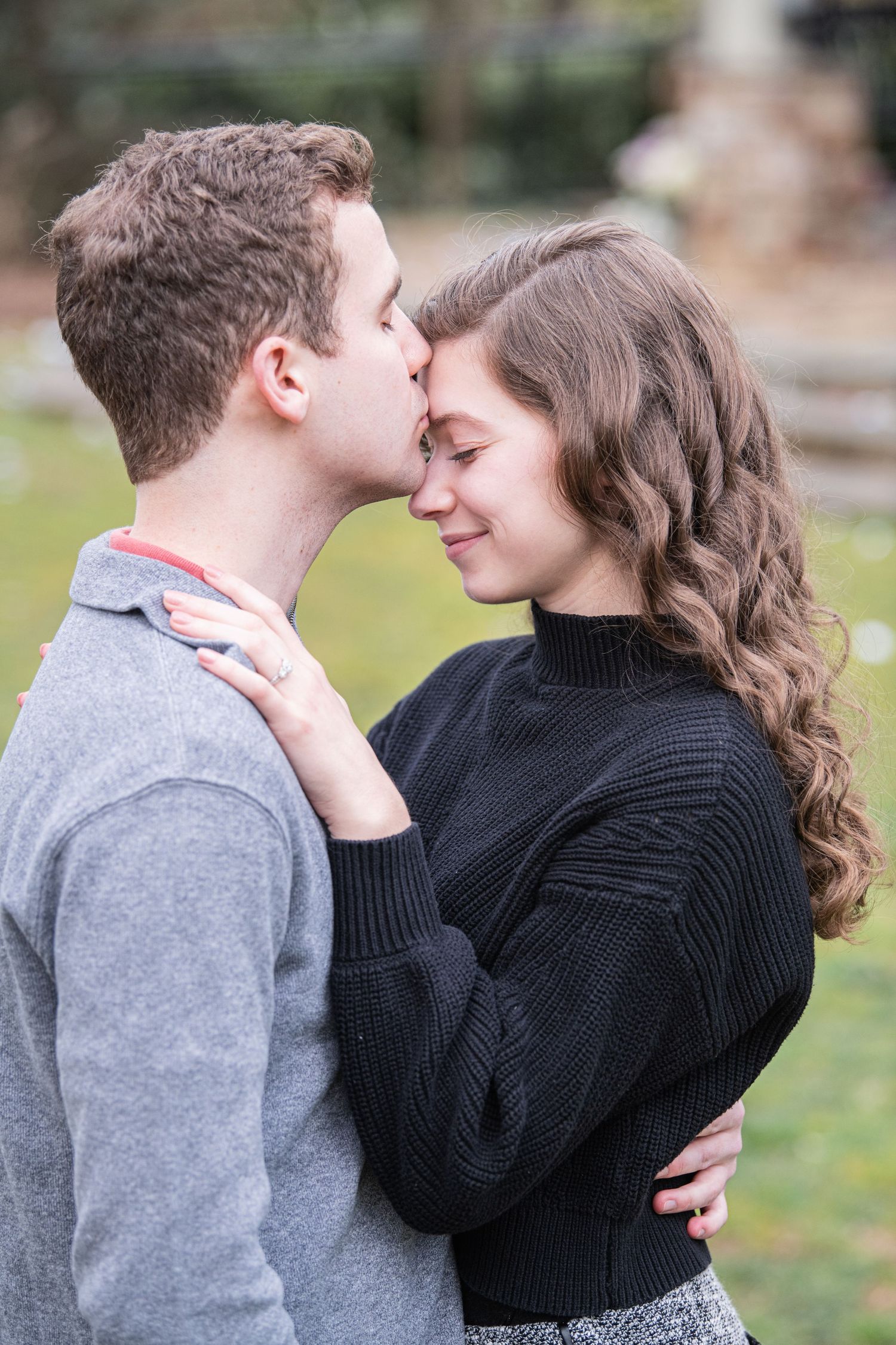 In the serene Arboretum Park, this couple says 'Yes' to each other, their happiness and love radiating in the beautiful natural environment.