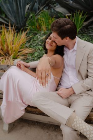 Engagement session near the beach in La Jolla, trail side engagement session