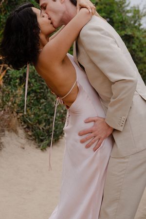 Engagement session near the beach in La Jolla, trail side engagement session