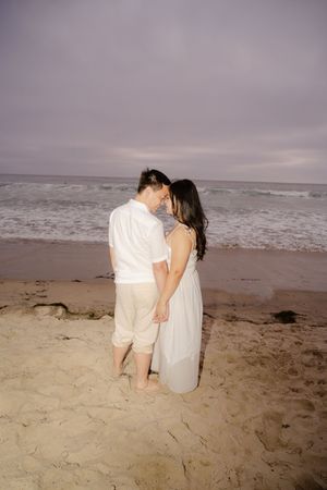Flash photography on the beach, engagement session on the beach