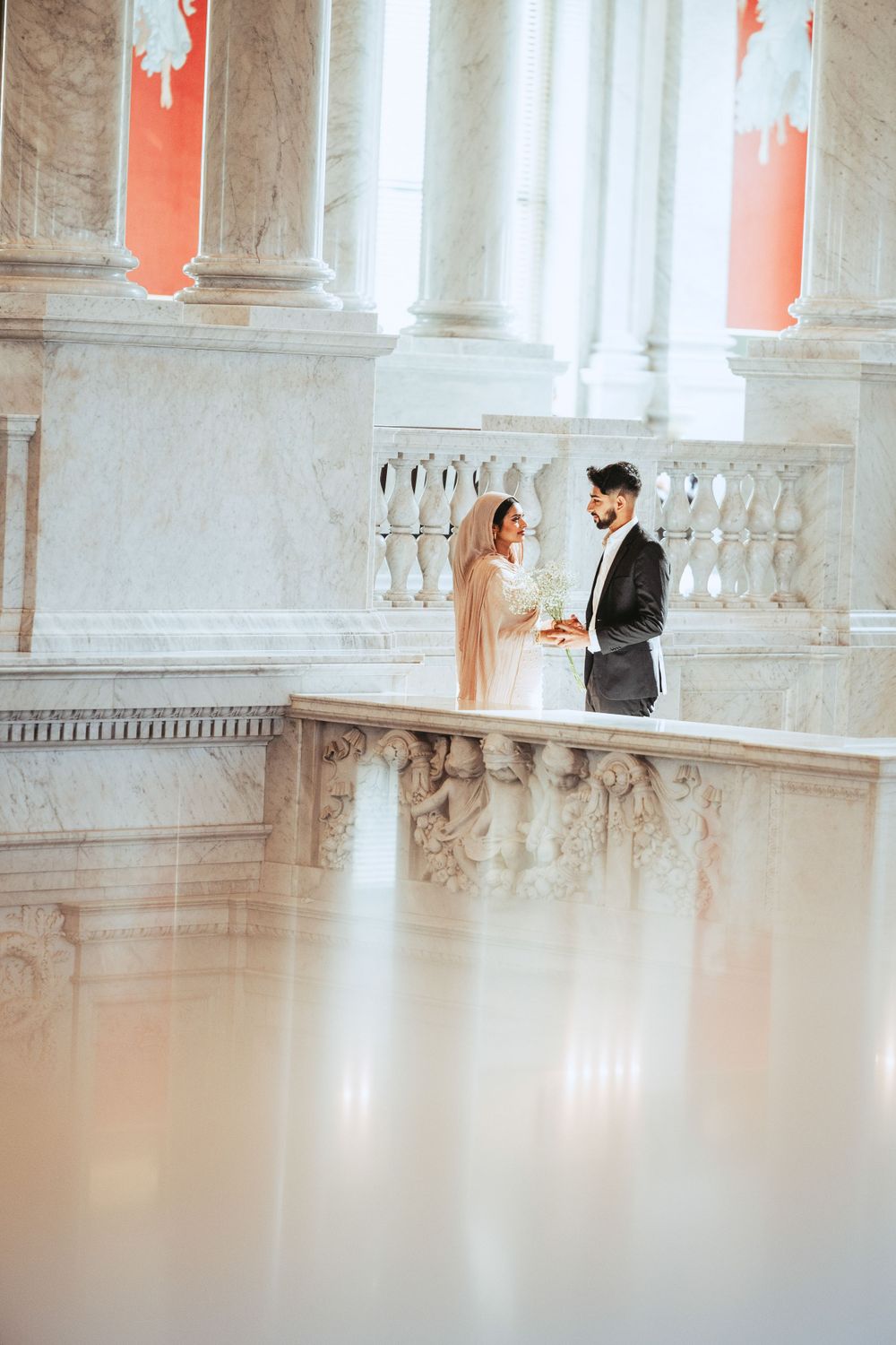 Elopement in the Library of Congress, Washington, DC, photographed by Joey Rushfield of the DMV area.