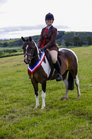 championship horse and human at showing show