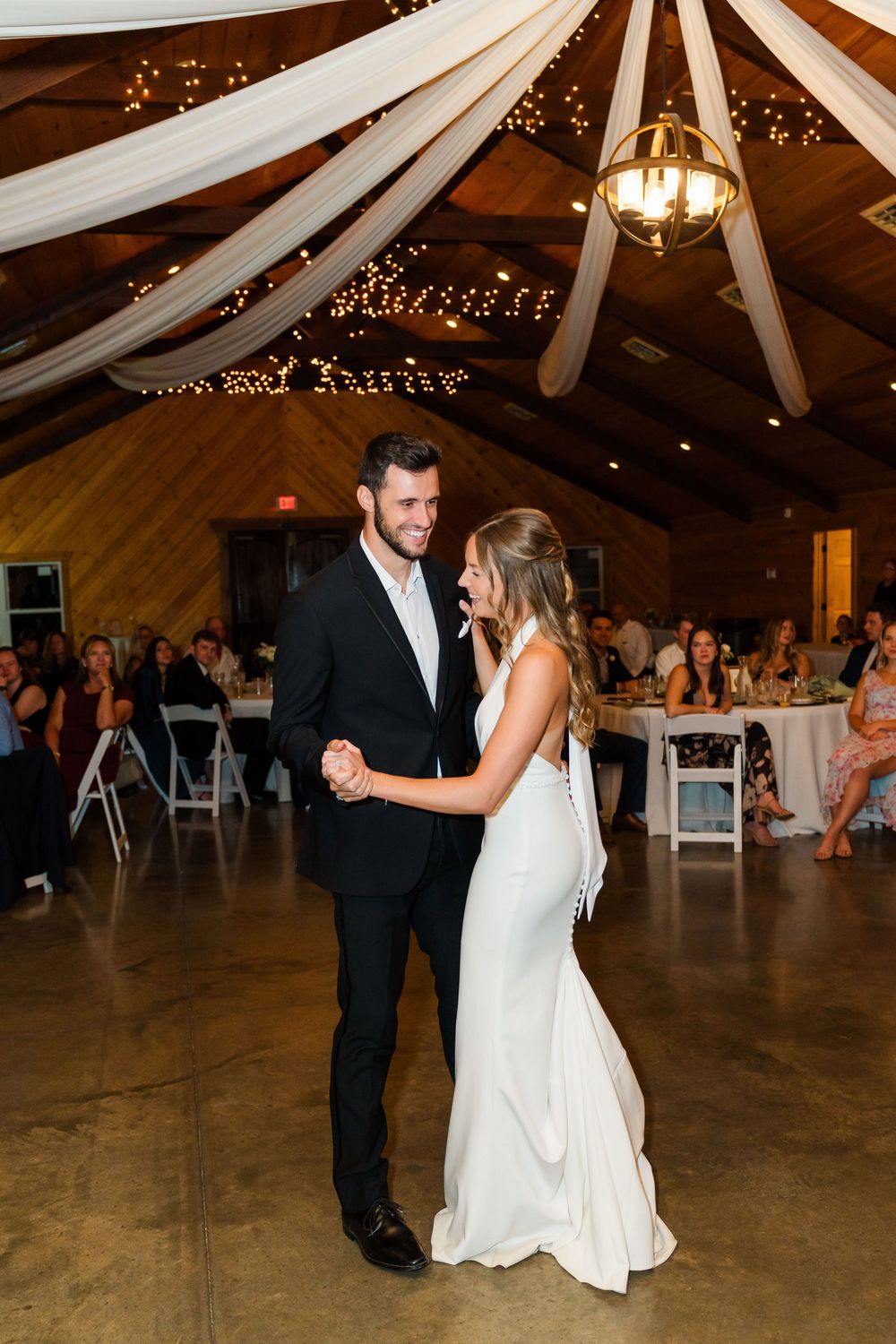 Bride and brother dancing during the reception at The Venue On Lake Grant in Mt. Orab Ohio : Cincinnati Ohio wedding photographer