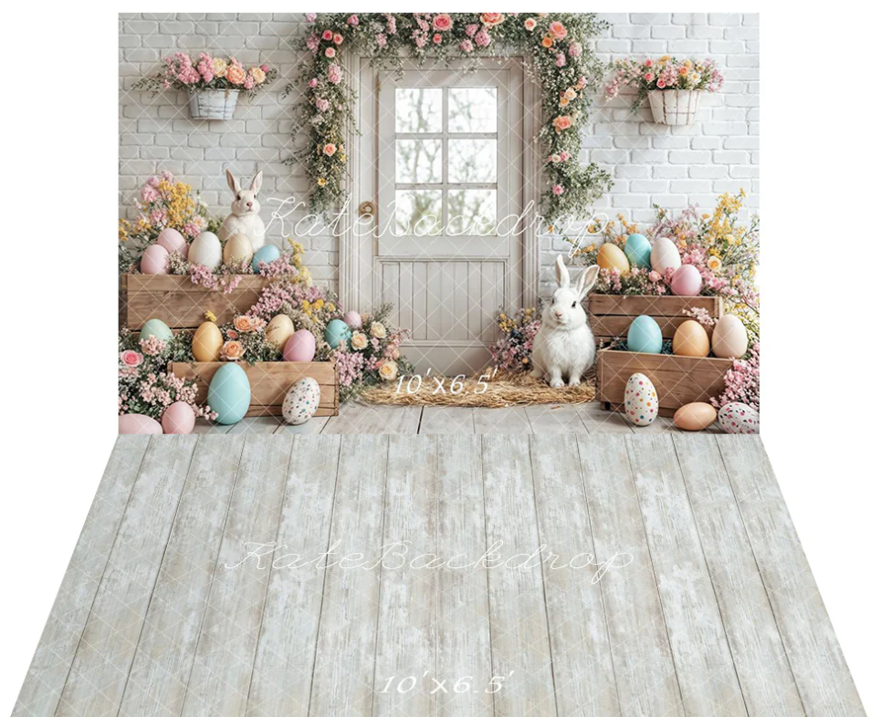 spring-themed interior setup for Easter Bunny pictures in Merrill WI