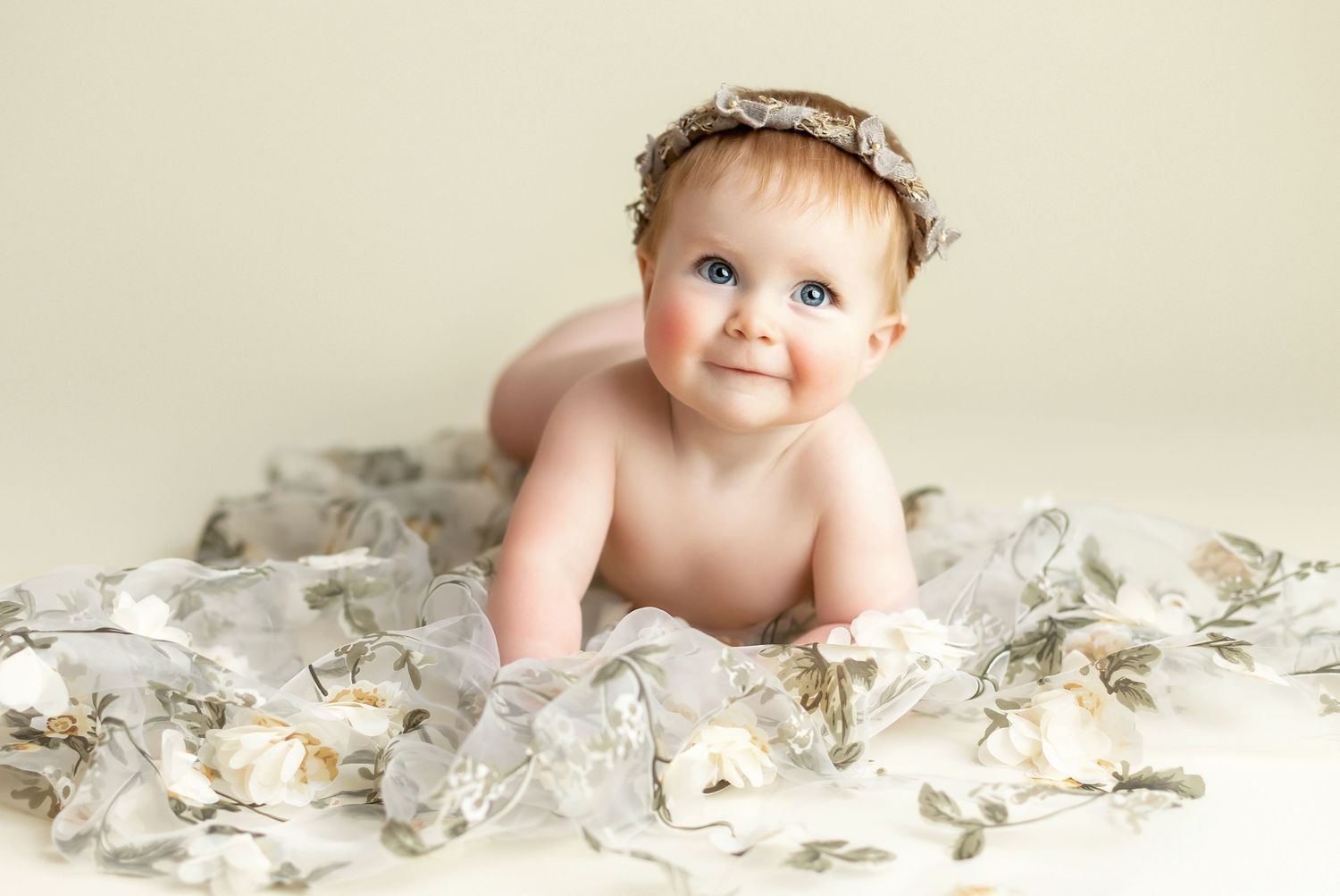 A 9m old on her belly. Greenville sc newborn photographer, Easley sc newborn photographer, Upstate sc newborn photographer