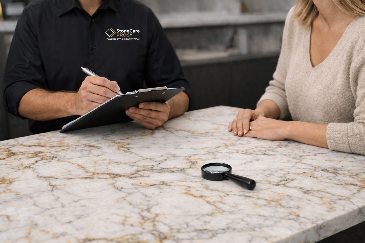 stone countertop protection and restoration.  Kelowna, Penticton and the Okanagan Valley.
