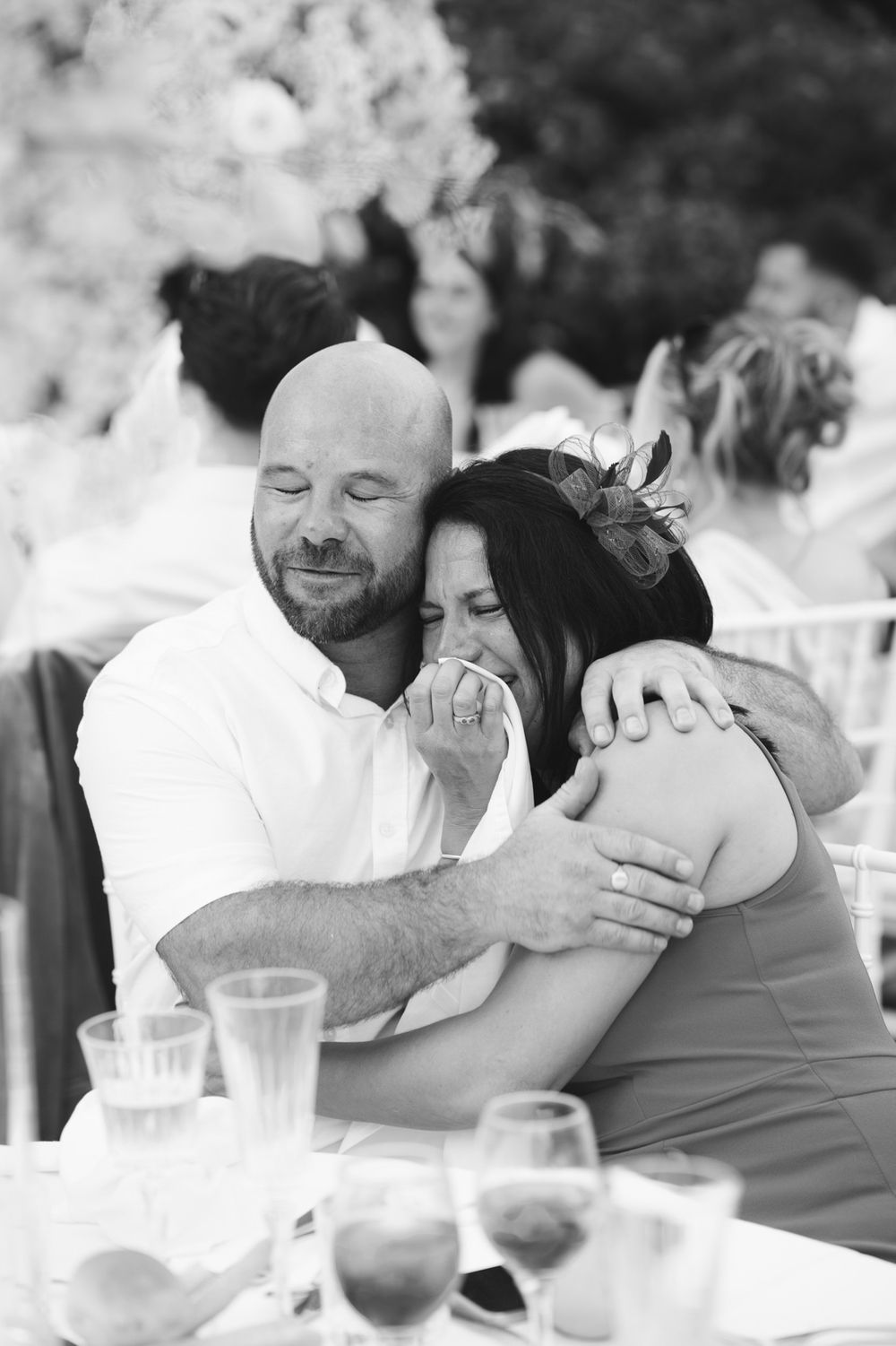 Excited guests during the wedding reception at Villa Nobel Sanremo