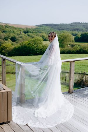 Bride getting ready at The Stack House wedding venue in Cornwall.