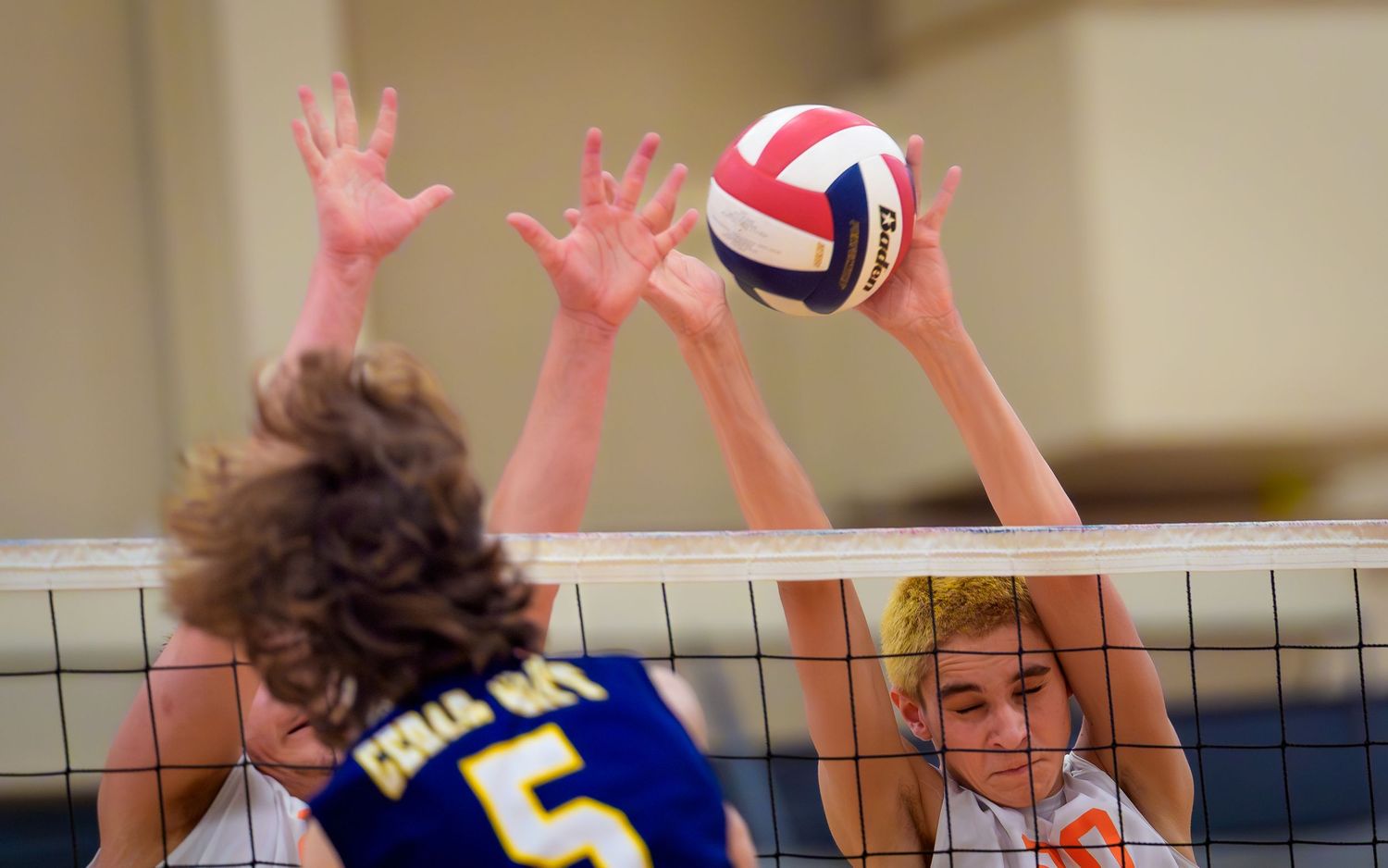 High school volleyball hands at the net game day action photography, Central PA, by Deanna Fox, SportsFox Photography, Hershey PA