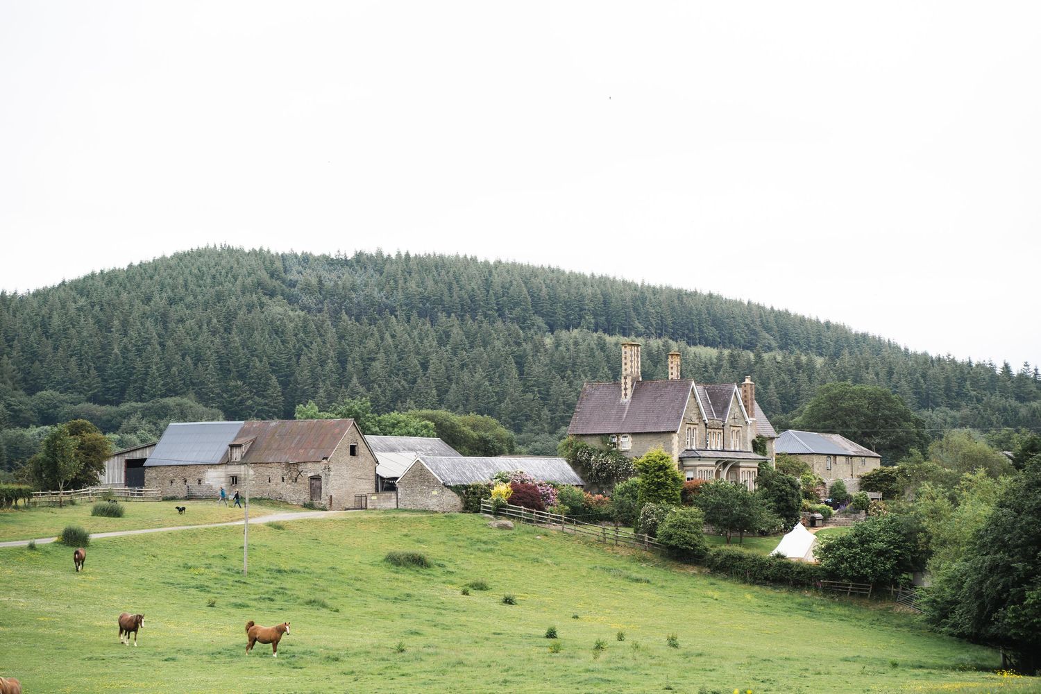 Wilde Lodge Wedding Photography Welsh countryside view