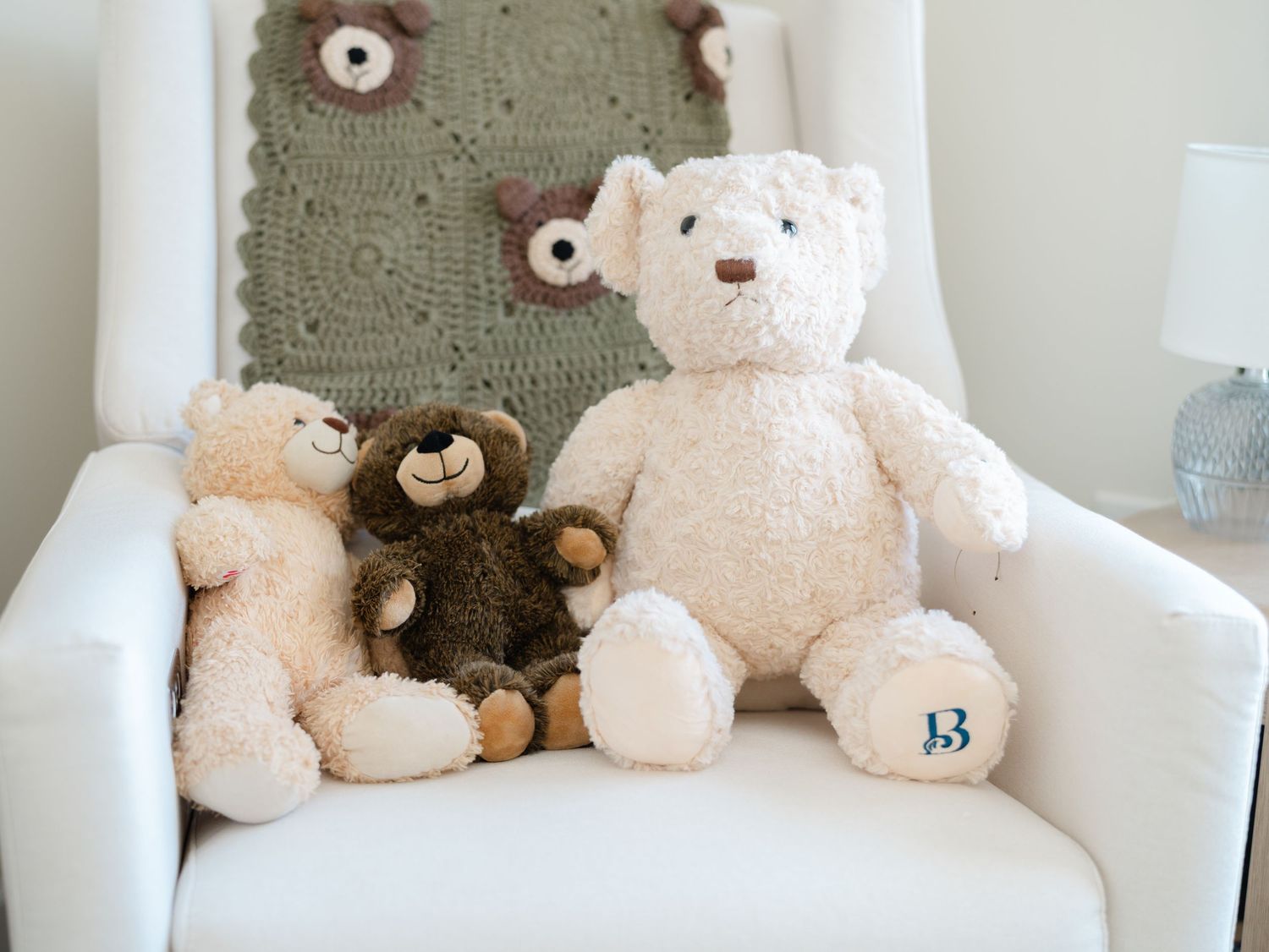 Neutral nursery detail photographed by Monmouth County newborn photographer.