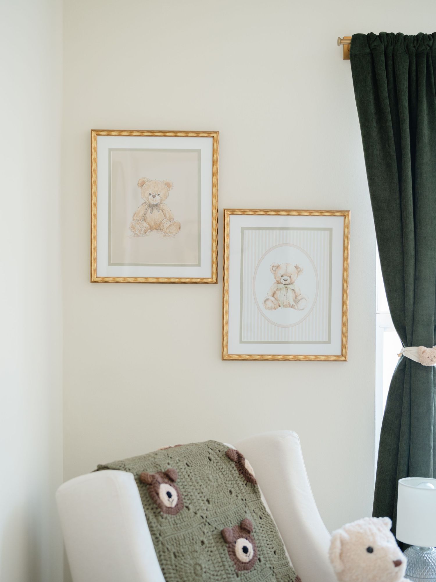 Framed artwork in nursery in NJ.