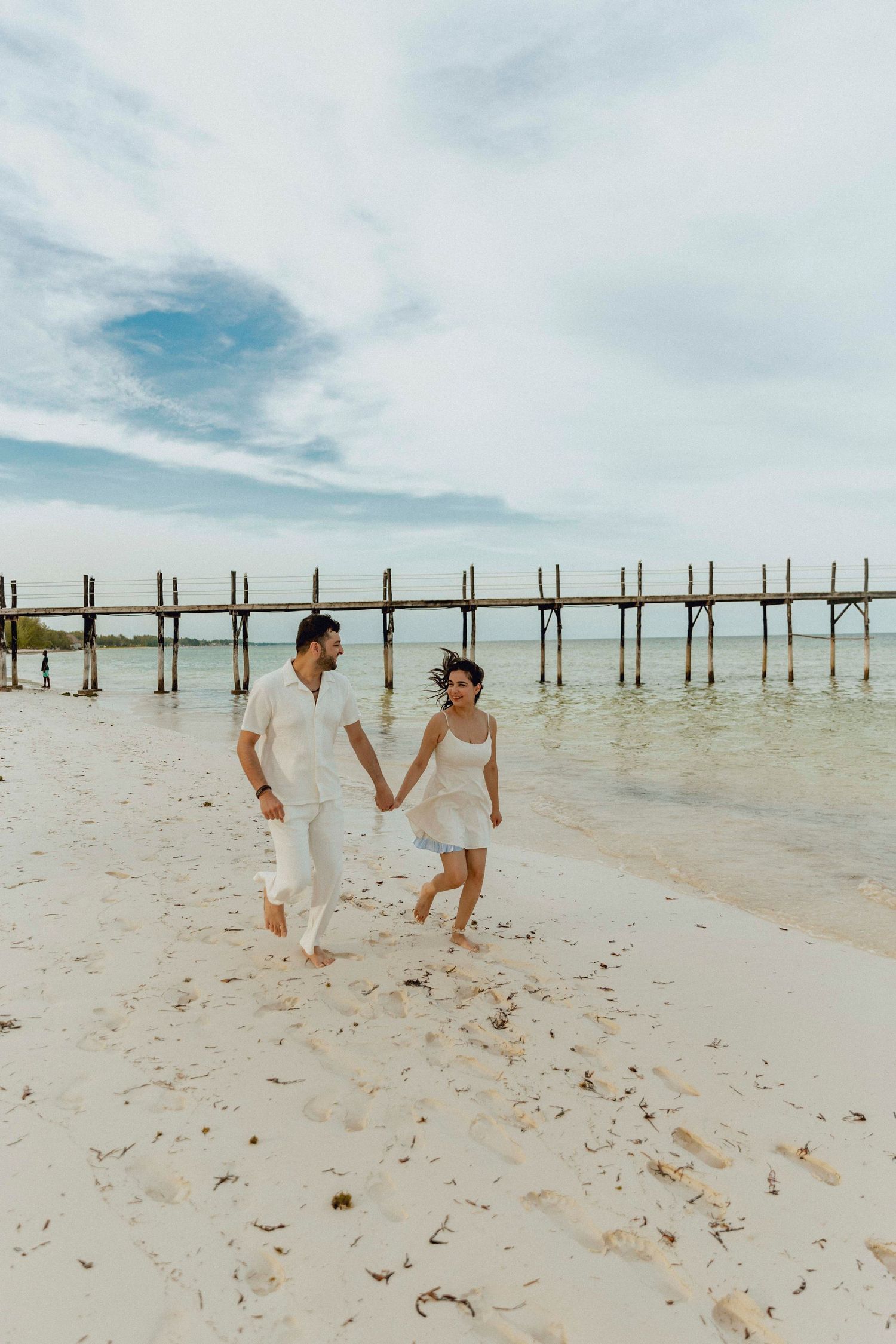 Rustic honeymoon couple photo at Jambiani Beach dunes