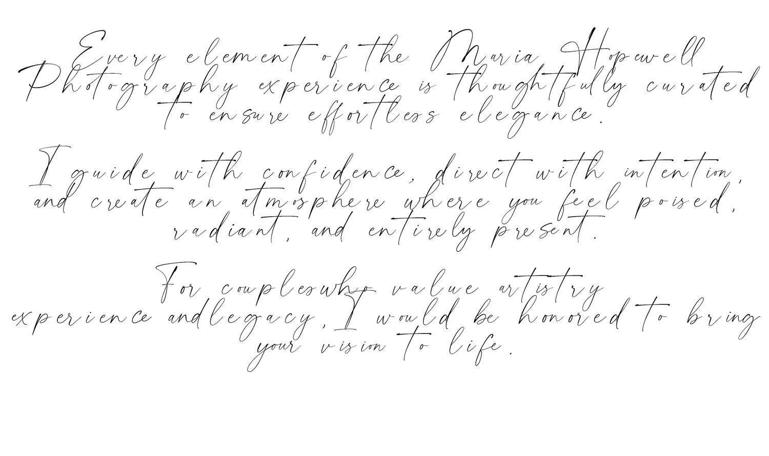 Handwritten cursive text on white paper showing faint lines of elegant calligraphy writing.