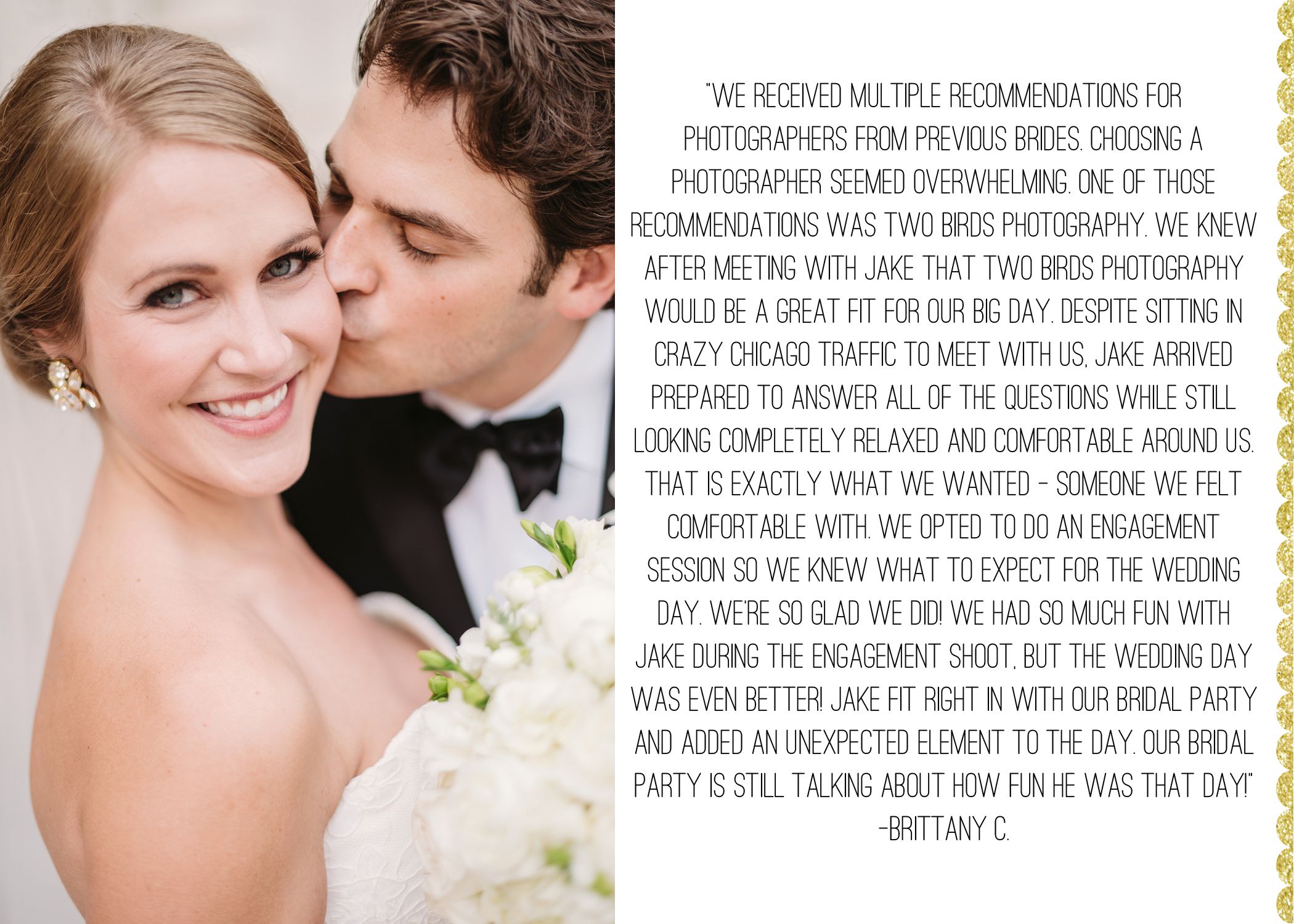 Wedding photography review talking about how much fun they had with Jake.