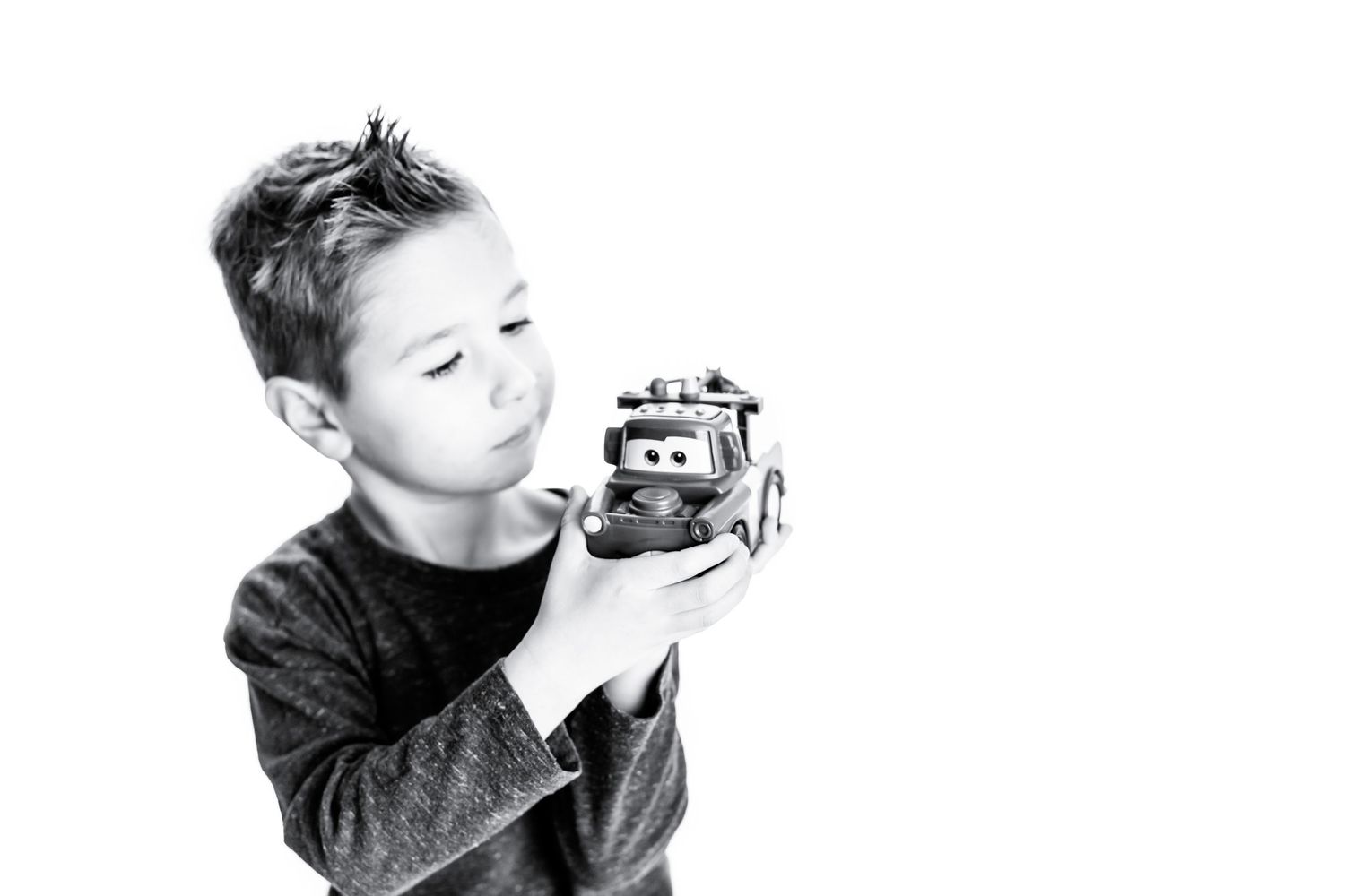 Silly child making funny faces during personality portrait session at a luxury Chillicothe Ohio photography studio
