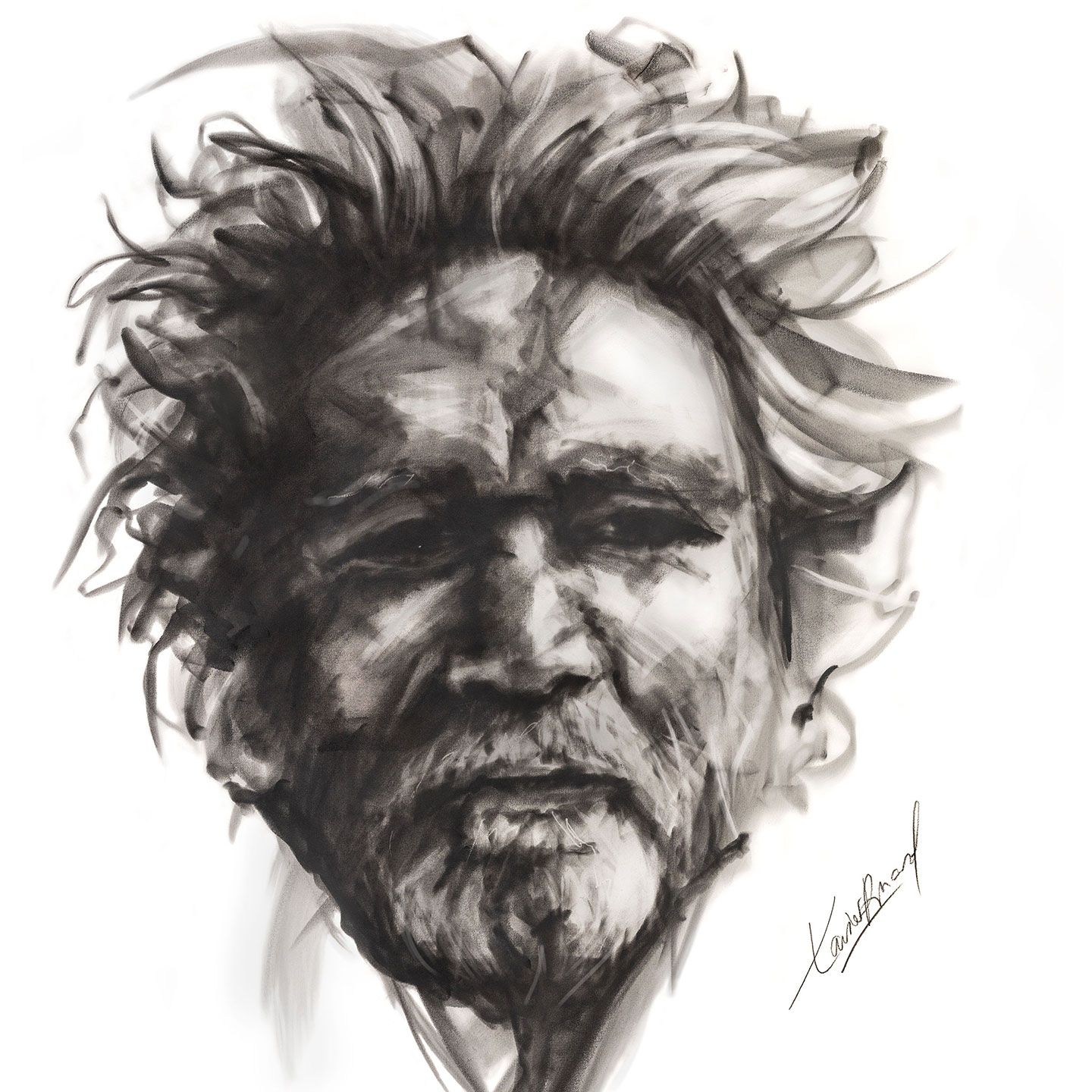 Charcoal Artwork by Artist Xavier Pinard digitised at JRP Studio Fine Art Printing Albury Wodonga.