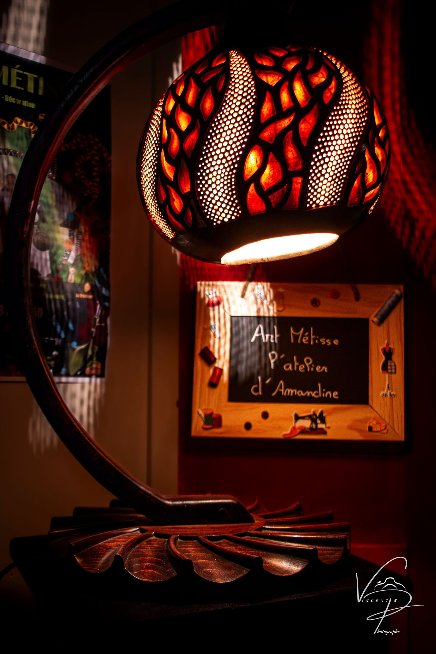 Decorative gourd lamps creating ambient lighting in a cozy interior setting.