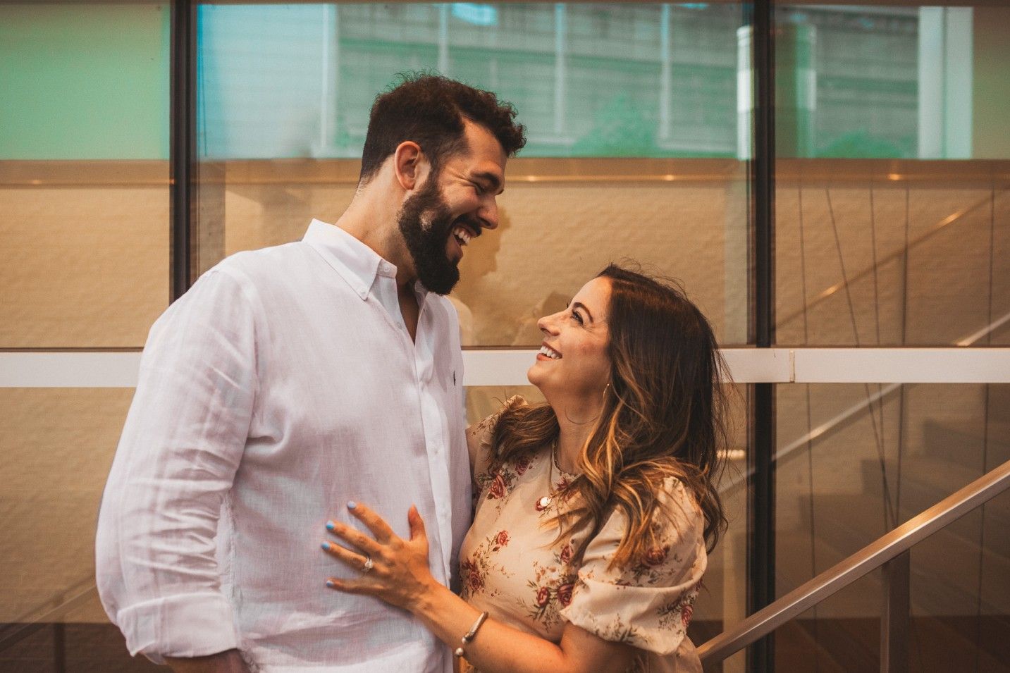 Couple laughing at the Canopy Hotel at the Wharf in Washington DC