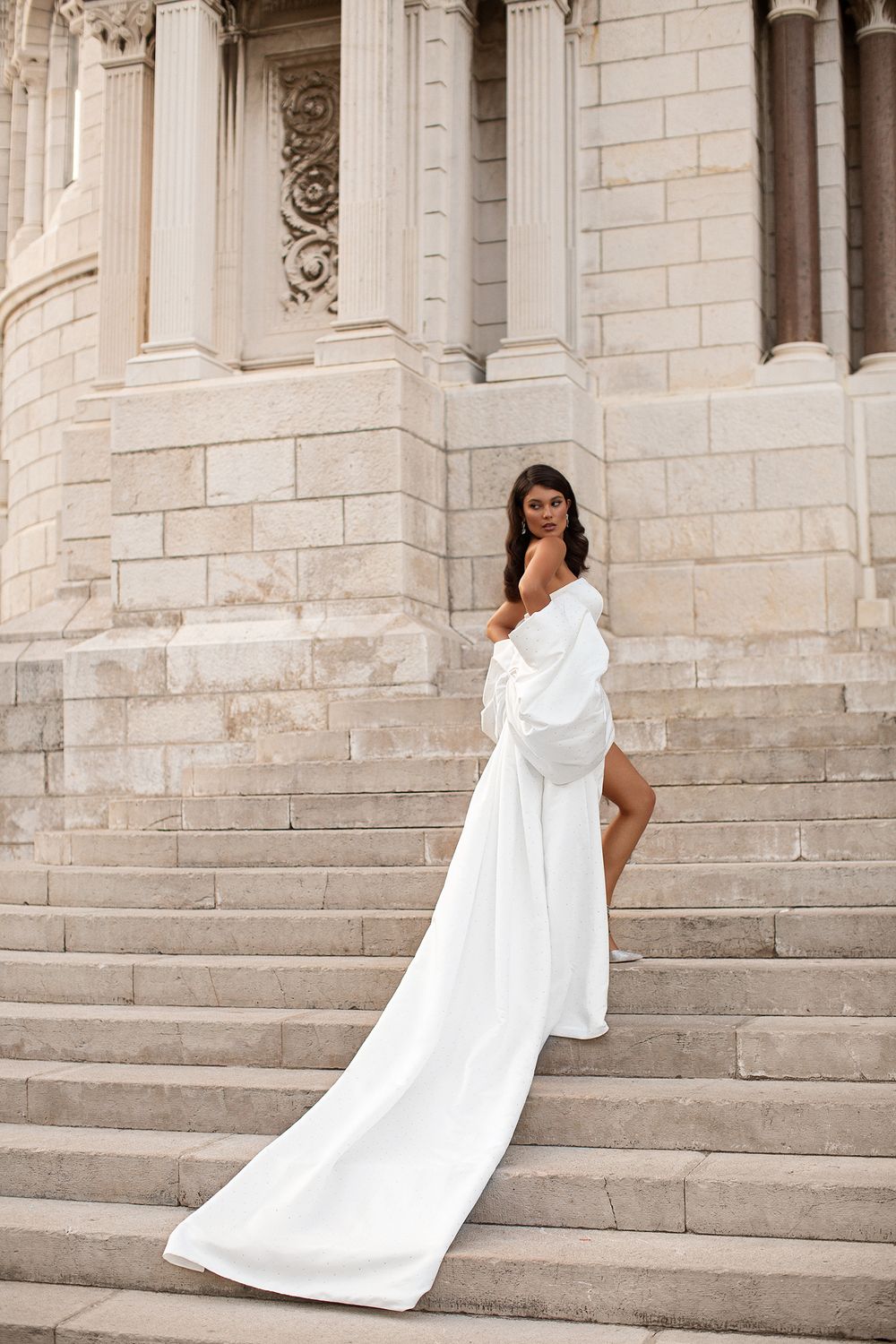 Street style fashion lookbook photoshoot for a luxury dress brand in Monaco by fashion photographer Eva Medyna.