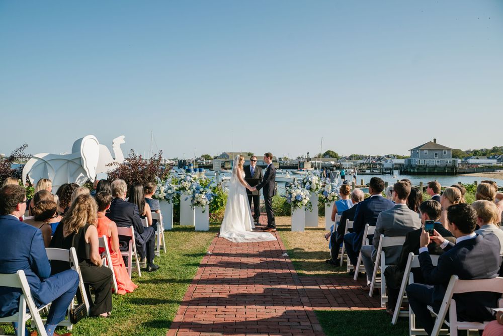 Beautiful ceremony moments at the White Elephant in Nantucket, capturing vows and love.