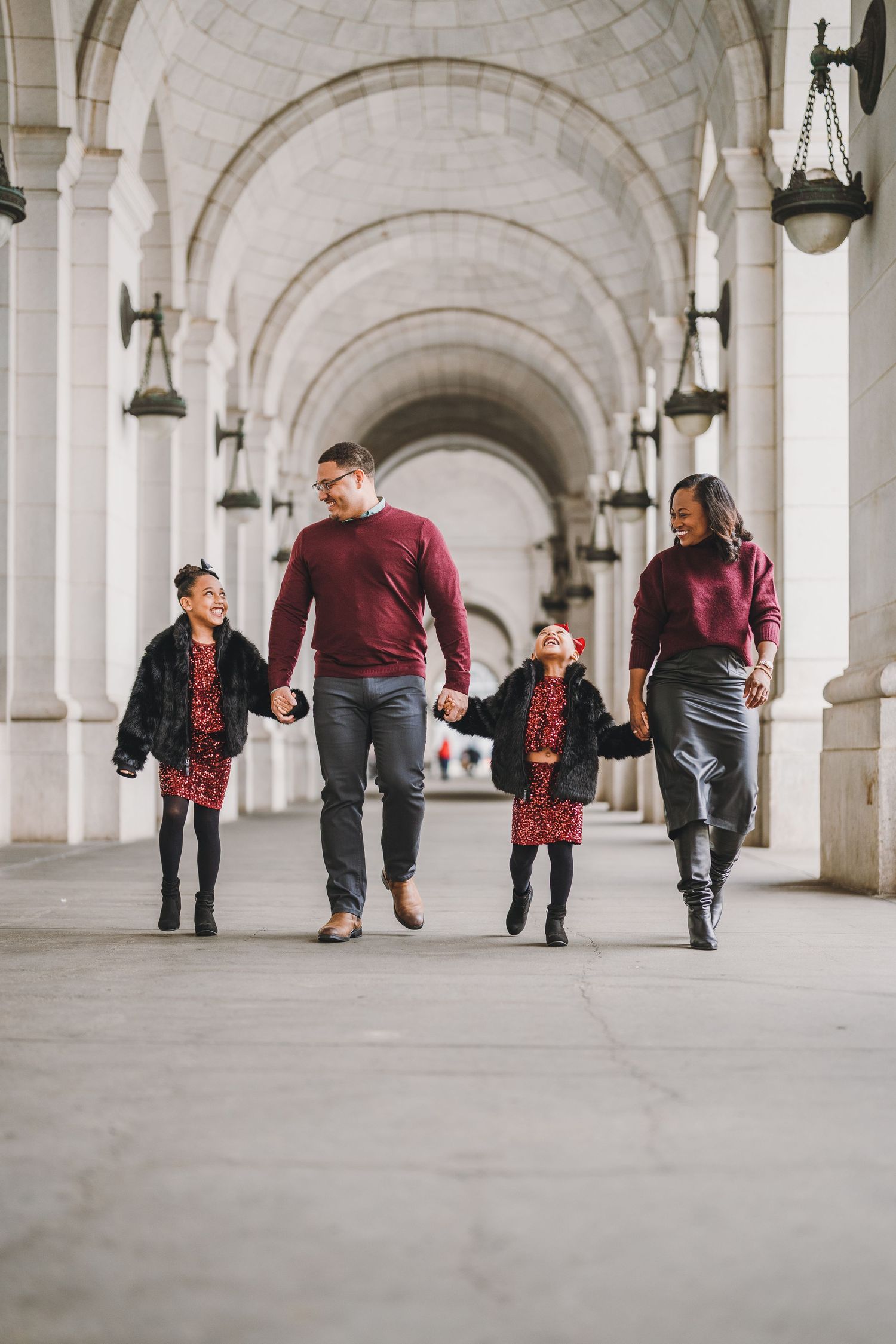 Family portrait session at Union Station in DC.