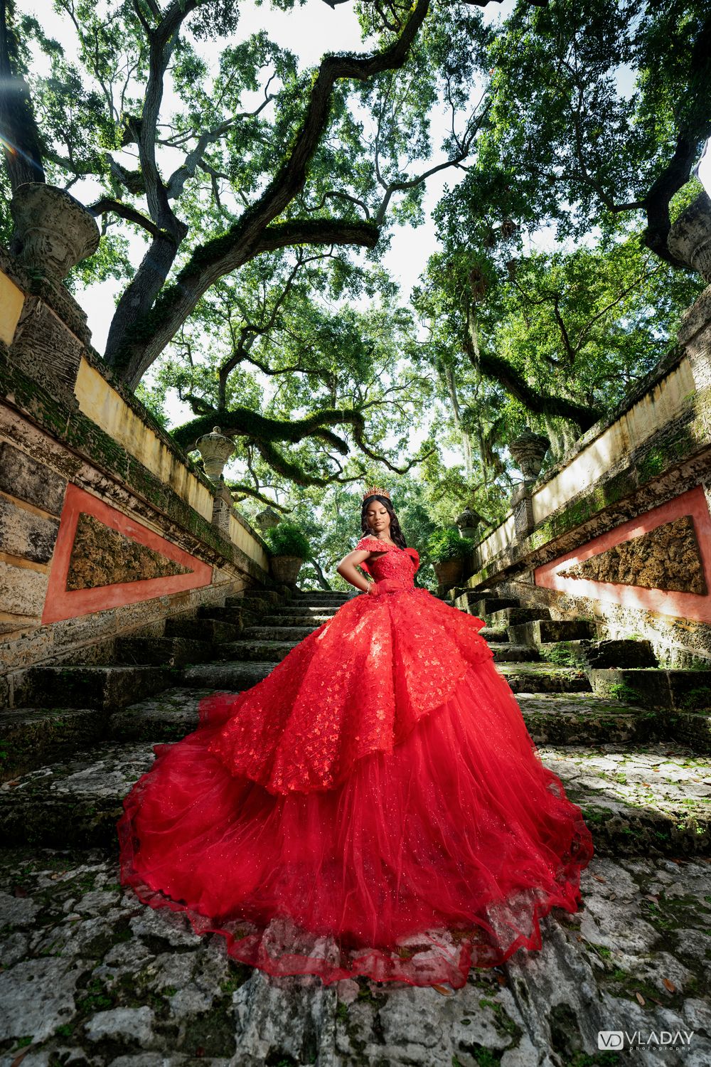 Ailish Quinceañera photoshoot at Vizcaya Museum